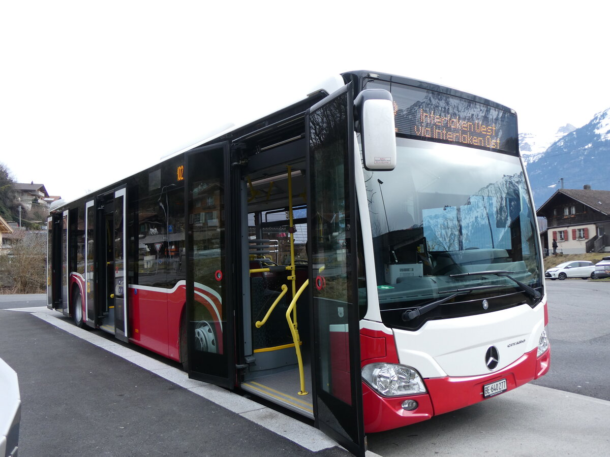 (271'841) - PostAuto Bern - BE 640'277/PID 12'318 - Mercedes (ex Wiener Linien, A-Wien Nr. 8158) an 11. Februar 2025 in Ringgenberg, S�ge