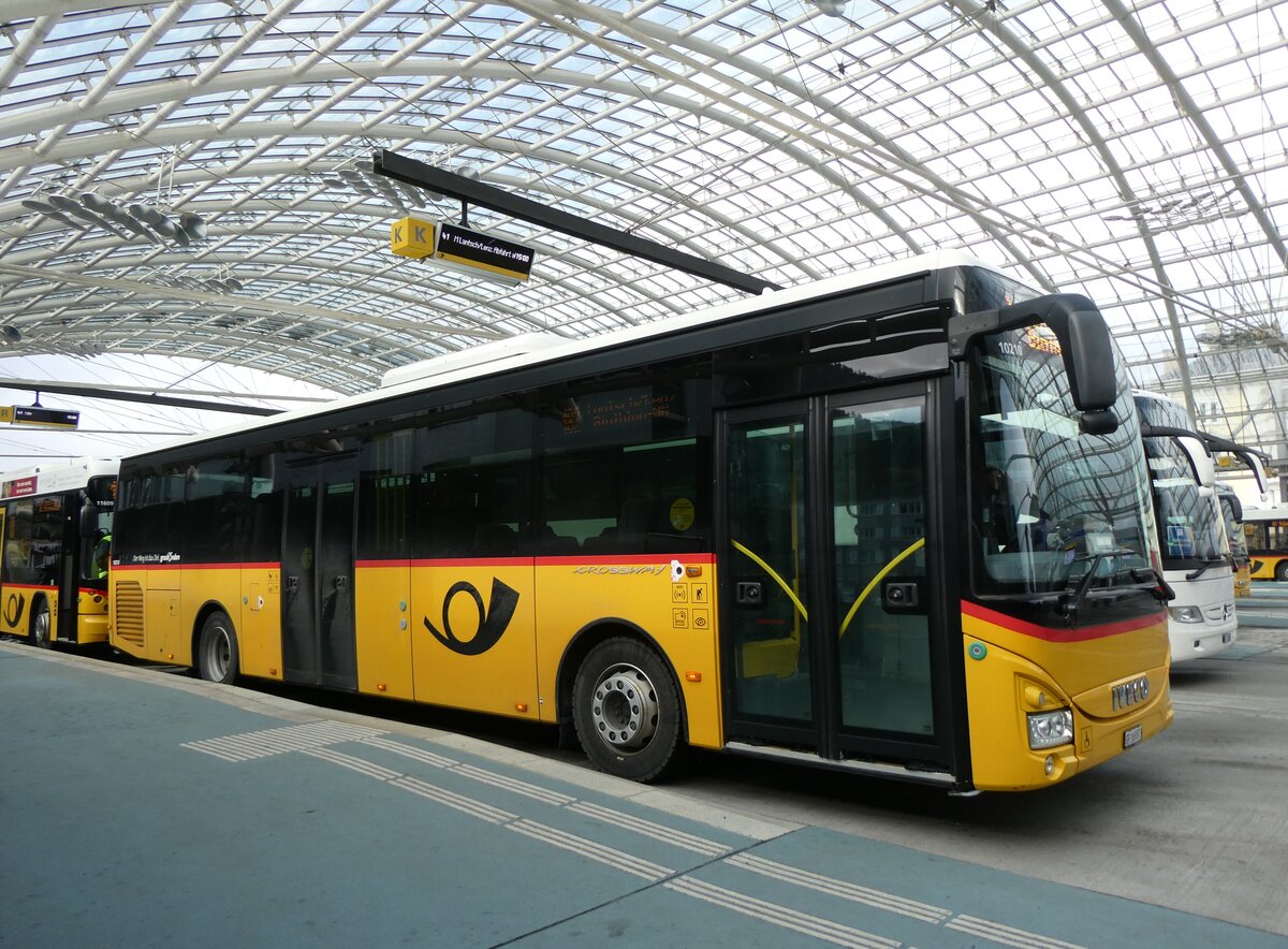 (271'997) - PostAuto Graub�nden - GR 168'873/PID 10'210 - Iveco (ex GR 170'438) am 14. Februar 2025 in Chur, Postautostation