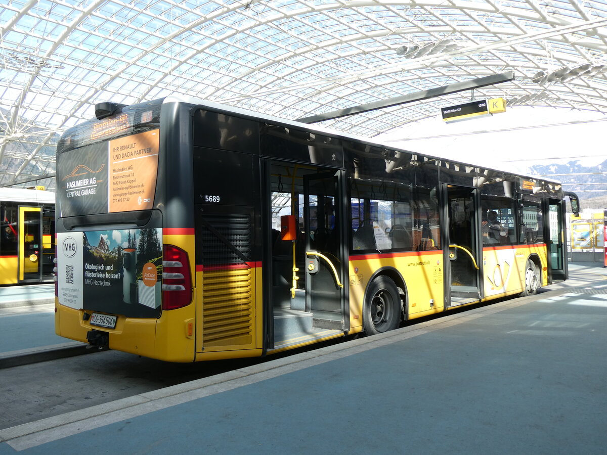 (272'431) - PostAuto Ostschweiz - SG 356'506/PID 5689 - Mercedes (ex Schmidt, Oberb�ren) am 22. Februar 2025 in Chur, Postautostation