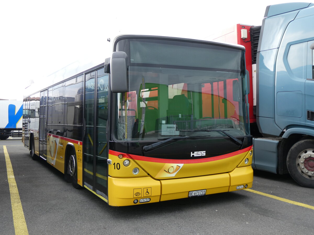(272'542) - PostAuto Bern - Nr. 10/BE 673'731/PID 5500 - Hess (ex Klopfstein, Laupen Nr. 10) am 1. M�rz 2025 in Kerzers, Interbus
