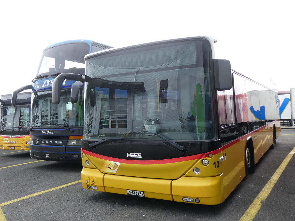(272'543) - PostAuto Bern - Nr. 10/BE 673'731/PID 5500 - Hess (ex Klopfstein, Laupen Nr. 10) am 1. M�rz 2025 in Kerzers, Interbus