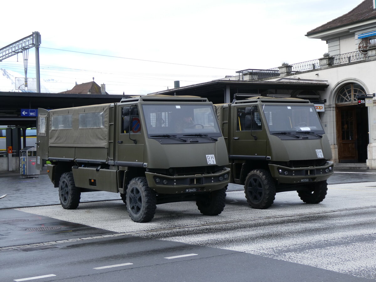 (272'752) - Schweizer Armee - M+56'455 - Bucher-Mowag am 10. M�rz 2025 beim Bahnhof Thun