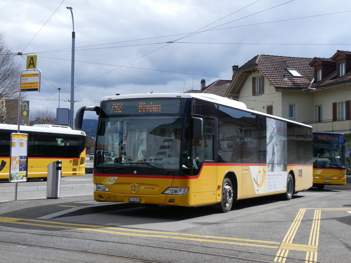(272'836) - PostAuto Bern - Nr. 535/BE 734'535/PID 5418 - Mercedes am 13. M�rz 2025 beim Bahnhof Worb Dorf