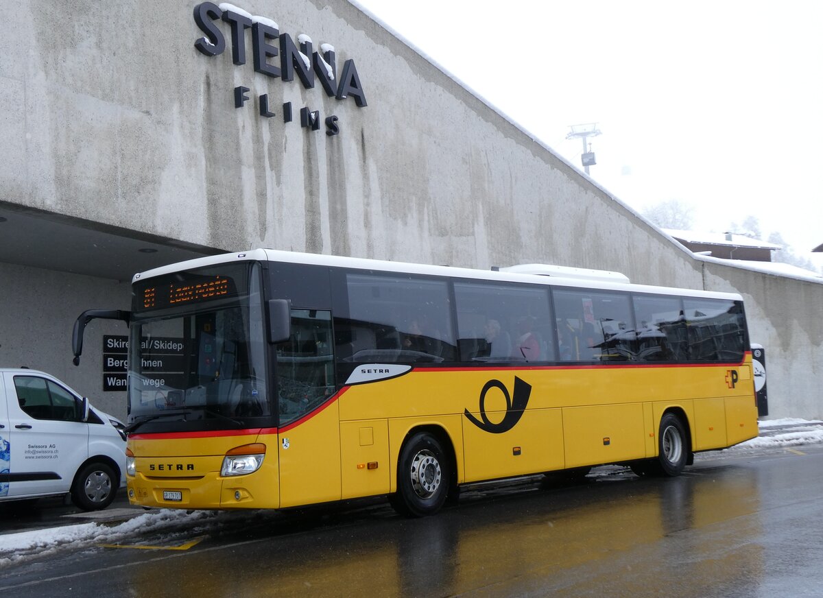 (272'876) - PostAuto Graub�nden - GR 179'707/PID 11'307 - Setra am 14. M�rz 2025 in Flims, Bergbahnen