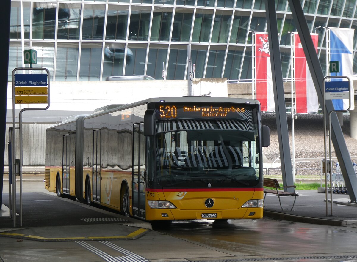 (273'417) - PostAuto Z�rich - Nr. 278/ZH 924'255/PID 5489 (ex Mosser, Flaach Nr. 278) am 29. M�rz 2025 in Z�rich-Flughafen