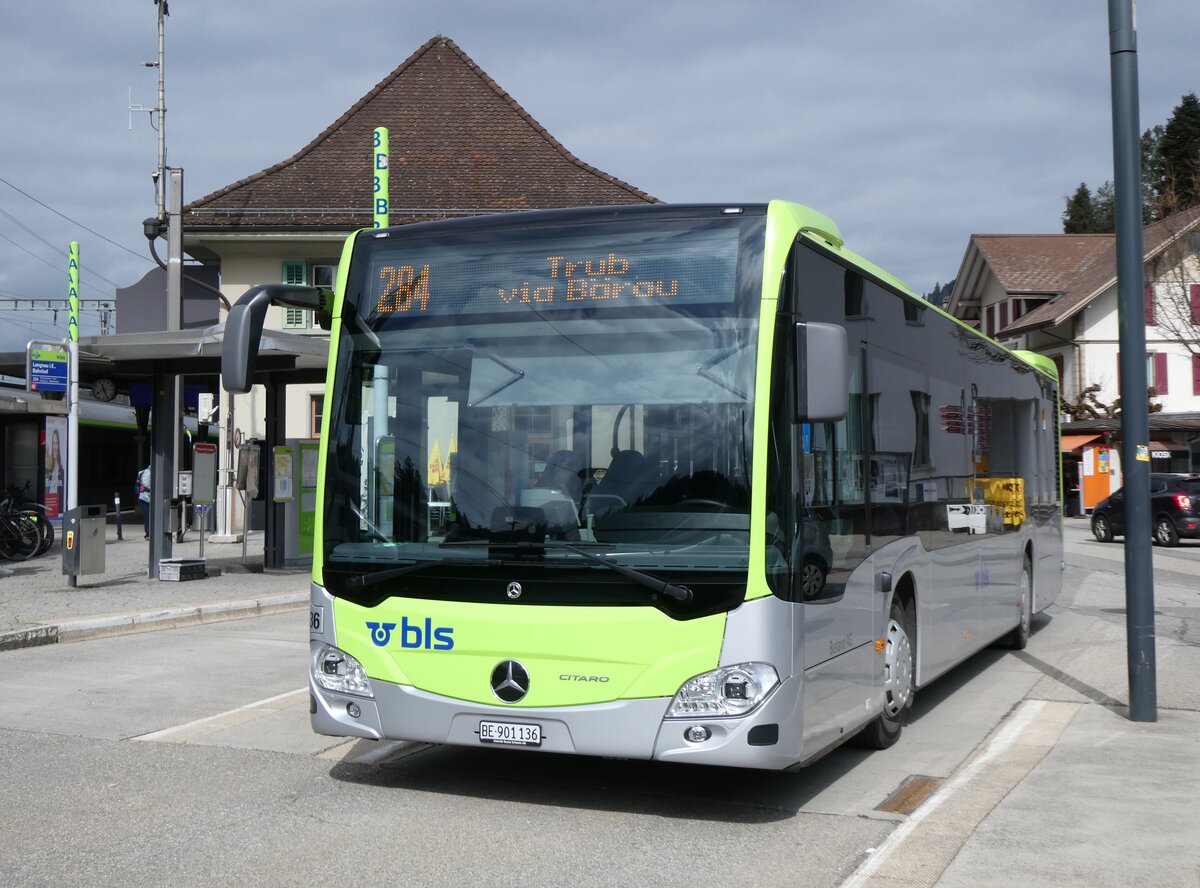 (273'447) - Busland, Burgdorf - Nr. 136/BE 901'136 - Mercedes am 31. M�rz 2025 beim Bahnhof Langnau