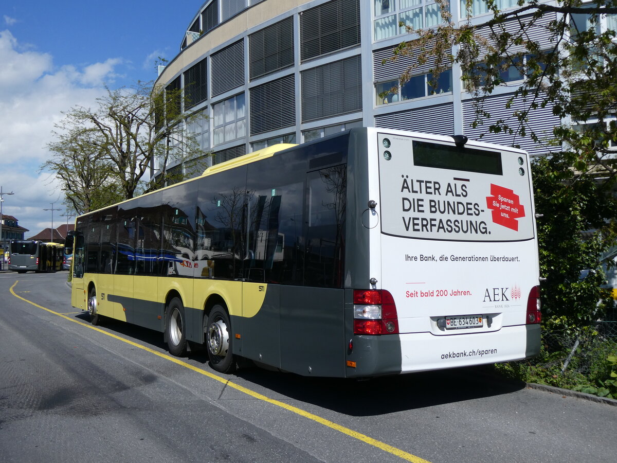 (274'145) - STI Thun - Nr. 603/BE 634'603 - MAN am 23. April 2025 bei der Schiffl�ndte Thun