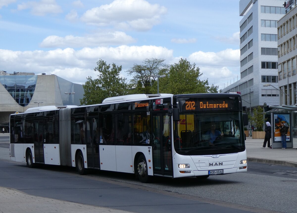 (274'976) - WVG Wolfsburg - Nr. 563/WOB-VG 63 - MAN am 7. Mai 2025 beim Hauptbahnhof Wolfsburg