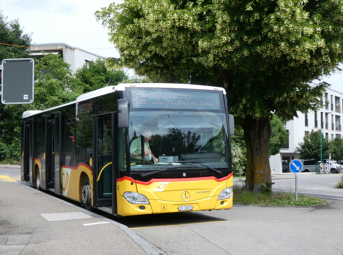 (276'216) - Schumacher, Metzerlen - Nr. 3/SO 20'675/PID 10'634 - Mercedes am 3. Juni 2025 beim Bahnhof Aesch