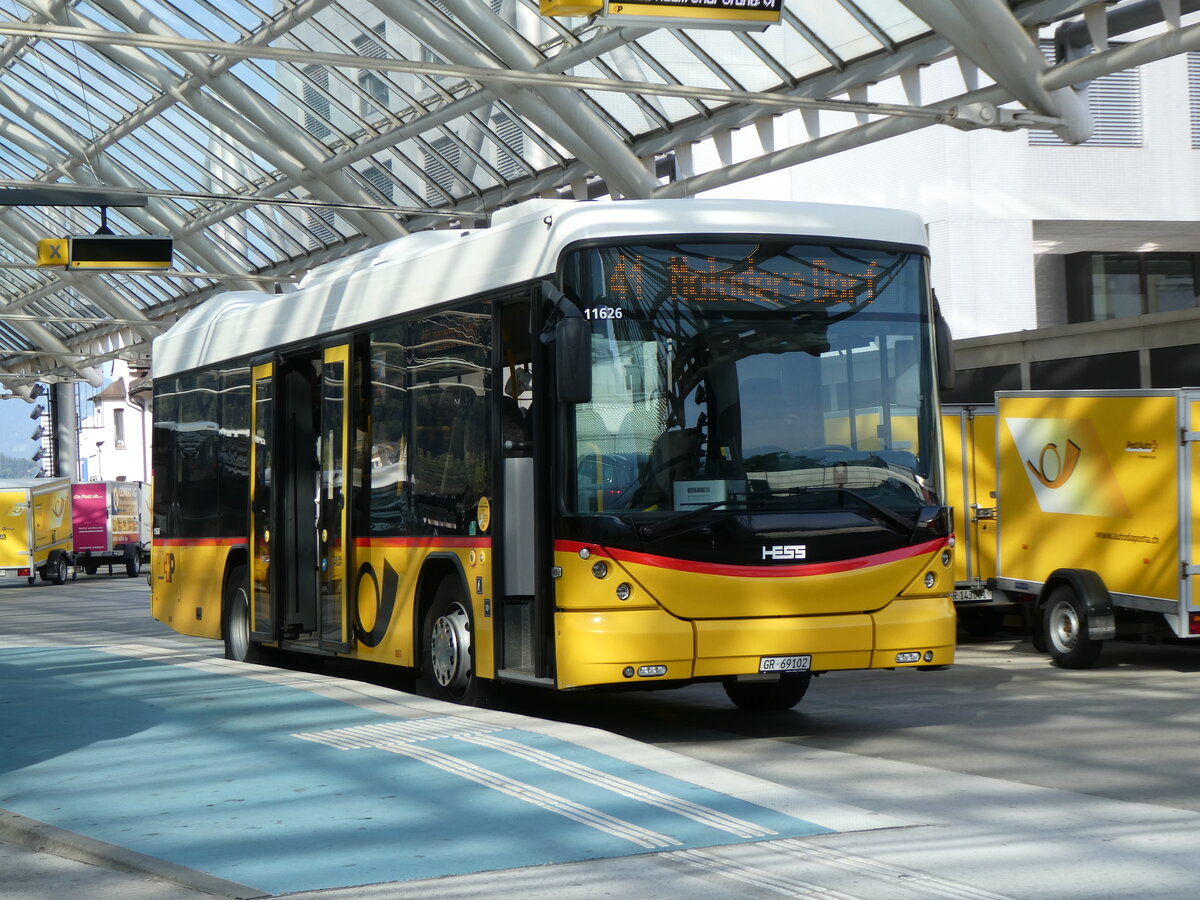 (276'870) - PostAuto Graub�nden - GR 69'102/PID 11'626 - Scania/Hess am 18. Juni 2025 in Chur, Postautostation