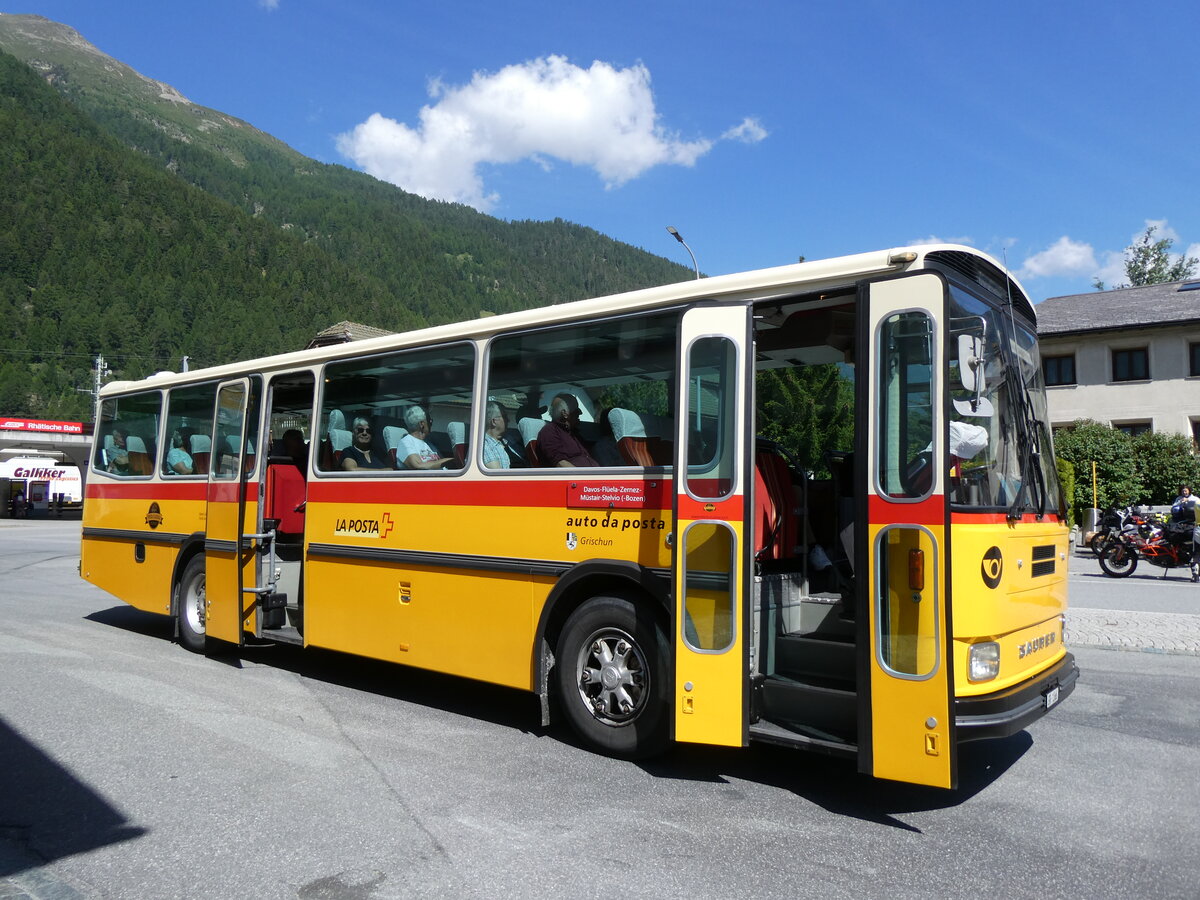 (277'007) - Gaudenz, Andeer - GR 1866 - Saurer/R&J (ex Mark, Andeer PID 2824; ex PostAuto Graub�nden; ex P 24'350) am 19. Juni 2025 in Zernez, Post