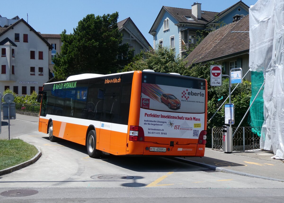 (277'147) - BOTG Amriswil - Nr. 405/TG 62'895 - MAN (ex Nr. 5) am 20. Juni 2025 beim Bahnhof Amriswil