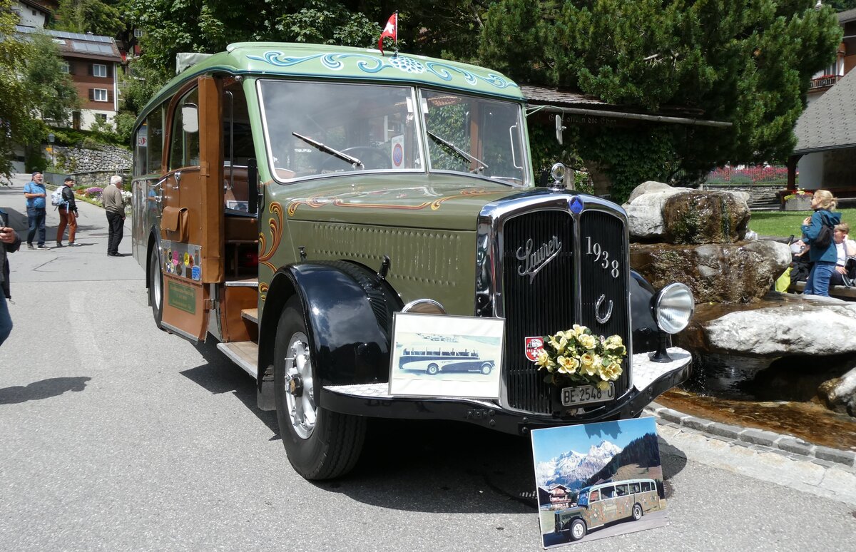 (278'146) - Lorenz, Lyssach - BE 2548 U - Saurer/Saurer (ex Geiger, Adelboden Nr. 8; ex P 1997) am 27. Juli 2025 in Adelboden, Dorfstrasse