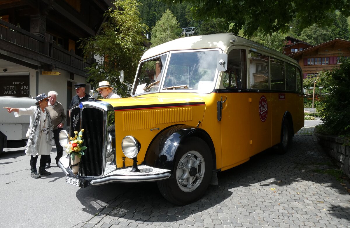 (278'148) - Blaser, Unterseen - BE 105'053 - Saurer/T�scher (ex Gessinger, Bad Ragaz) am 27. Juli 2025 in Adelboden, Dorfstrasse