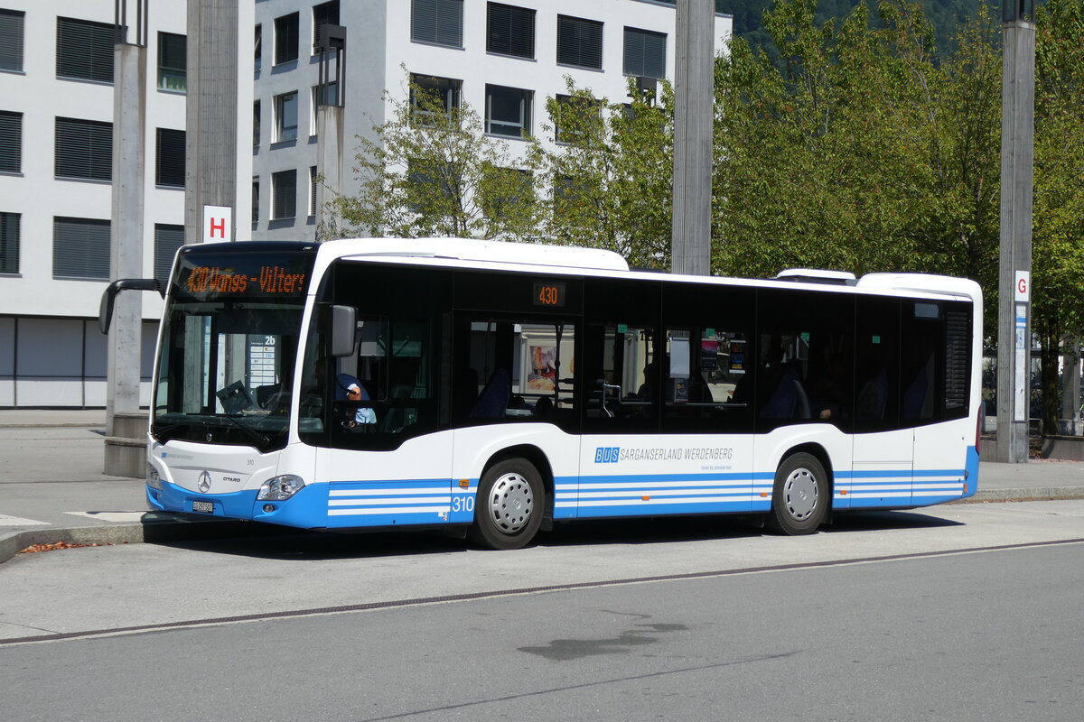 (278'636) - BSW Sargans - Nr. 310/SG 297'507 - Mercedes am 8. August 2025 beim Bahnhof Sargans
