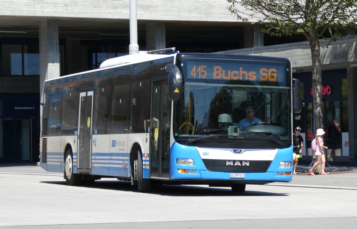 (278'649) - RTB Altst�tten - Nr. 97/SG 297'517 - MAN (ex Rose, D-Borgentreich Nr. 2021) am 8. August 2025 beim Bahnhof Buchs