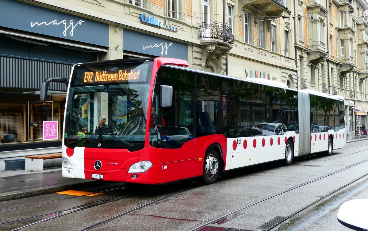 (279'262) - TPF Fribourg - Nr. 190/FR 301'563 - Mercedes am 21. August 2025 beim Bahnhof Bern