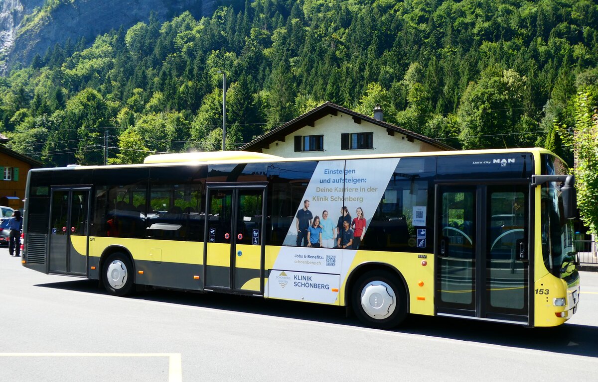 (279'344) - STI Thun - Nr. 153/BE 801'153 - MAN am 25. August 2025 beim Bahnhof Zweil�tschinen