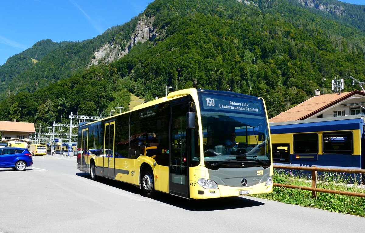 (279'354) - STI Thun - Nr. 417/BE 102'417 - Mercedes am 25. August 2025 beim Bahnhof Zweil�tschinen