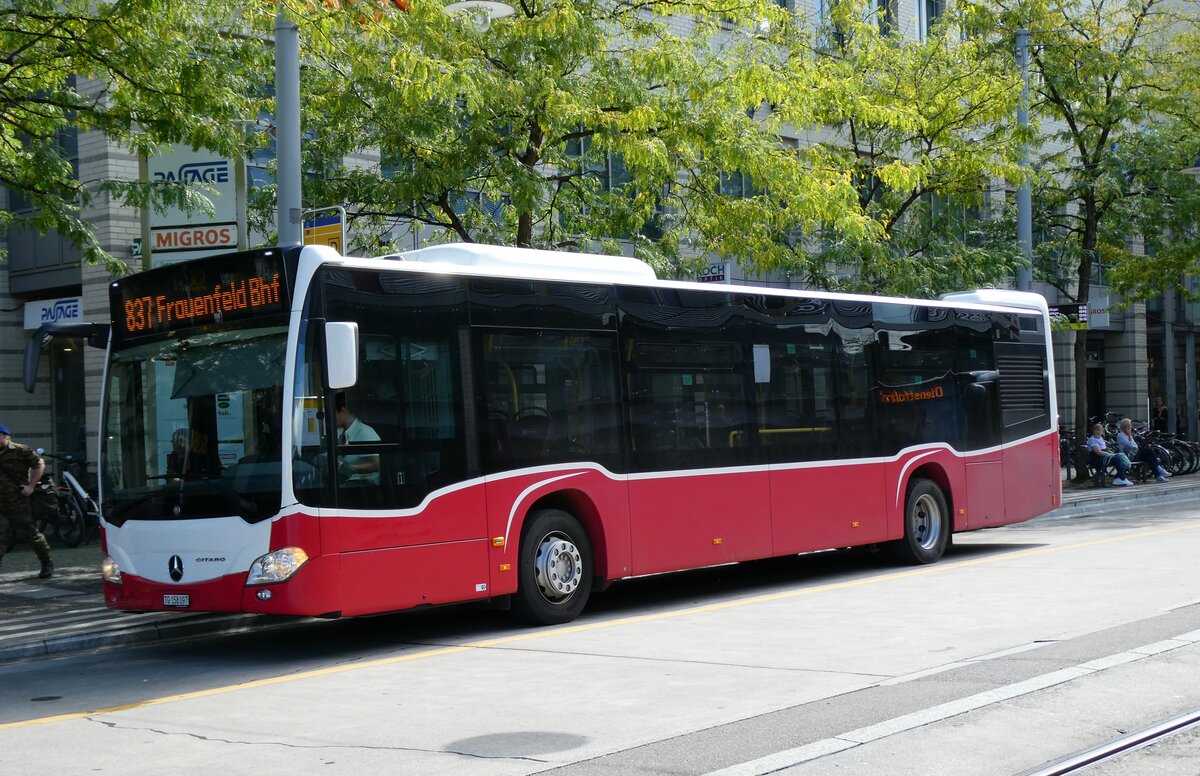 (279'562) - PostAuto Ostschweiz - TG 158'097/PID 12'318 - Mercedes (ex PostAuto Bern; ex Wiener Linien, A-Wien Nr. 8158) am 29. August 2025 beim Bahnhof Frauenfeld