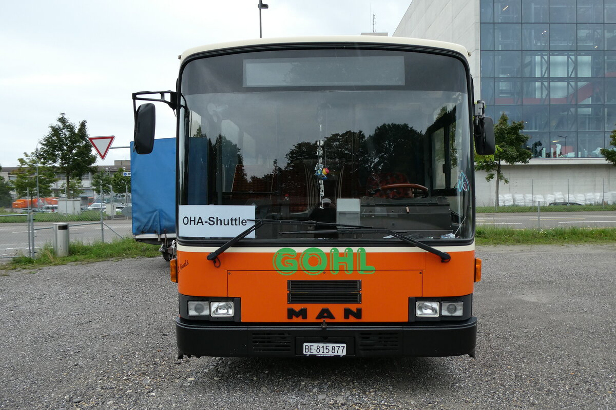 (279'825) - Gohl, Herzogenbuchsee - BE 815'877 - MAN/Lauber (ex AMSA Chiasso Nr. 19; ex Tresch, Amsteg PID 2290) am 2. September 2025 in Thun, Kleine Allmend
