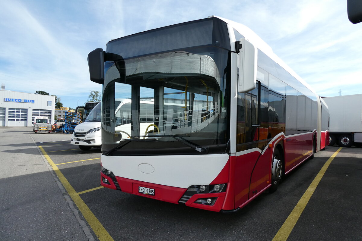 (280'016) - Intertours, Domdidier - Nr. 705/FR 300'705 - Solaris (ex PostBus/A BD 15'717) am 6. September 2025 in Kerzers, Interbus