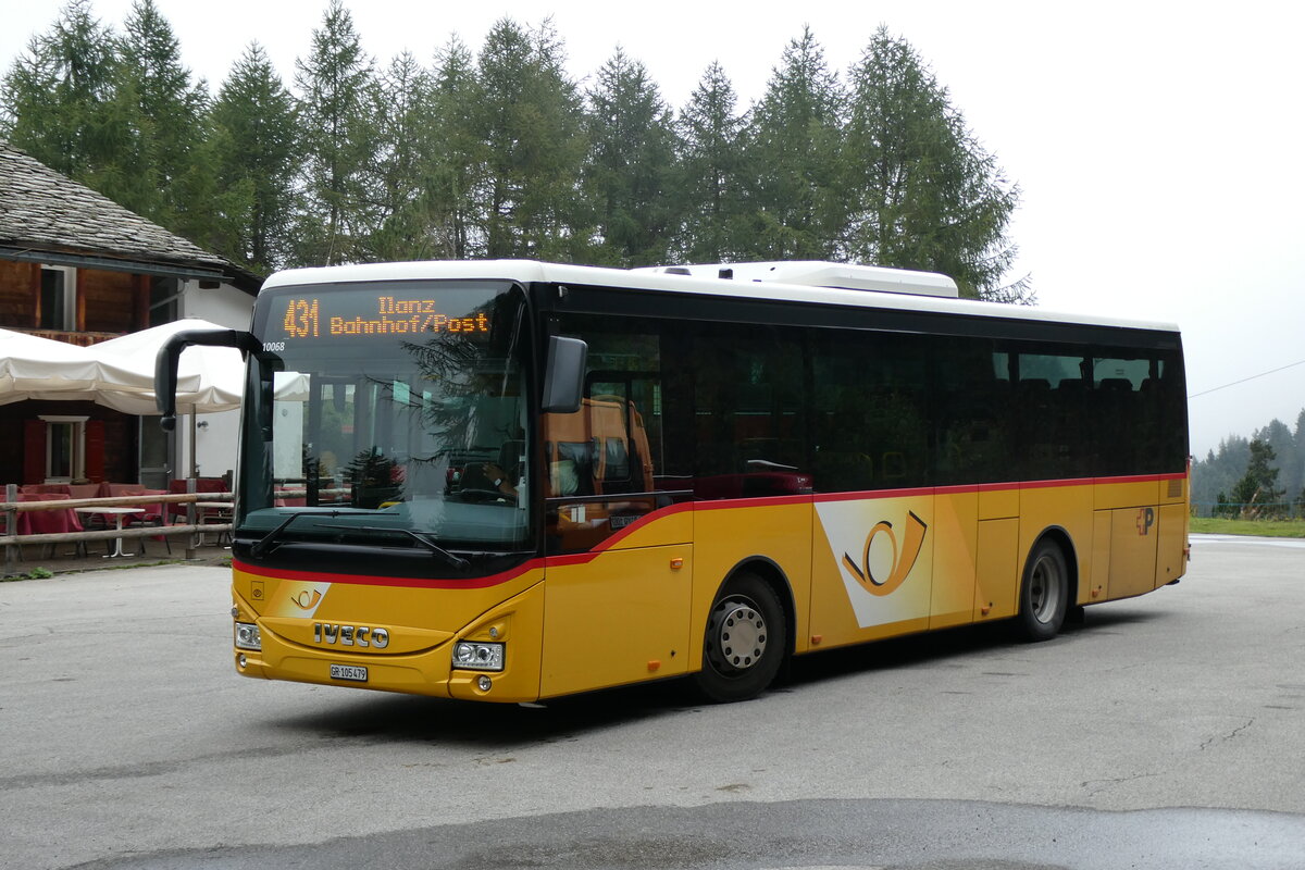 (280'178) - PostAuto Graub�nden - GR 105'479/PID 10'068 . Iveco (ex Nr. 18; ex Nr. 21; ex Fontana, Ilanz Nr. 21) am 9. September 2025 in Vals, Zervreila