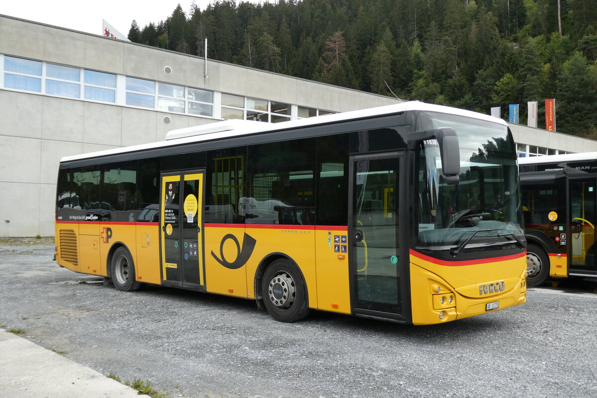 (280'203) - PostAuto Graub�nden - GR 11'775/PID 11'638 - Iveco (ex Nr. 22; ex Nr. 6; ex Fontana, Ilanz Nr. 6) am 9. September 2025 in Schluein, Garage