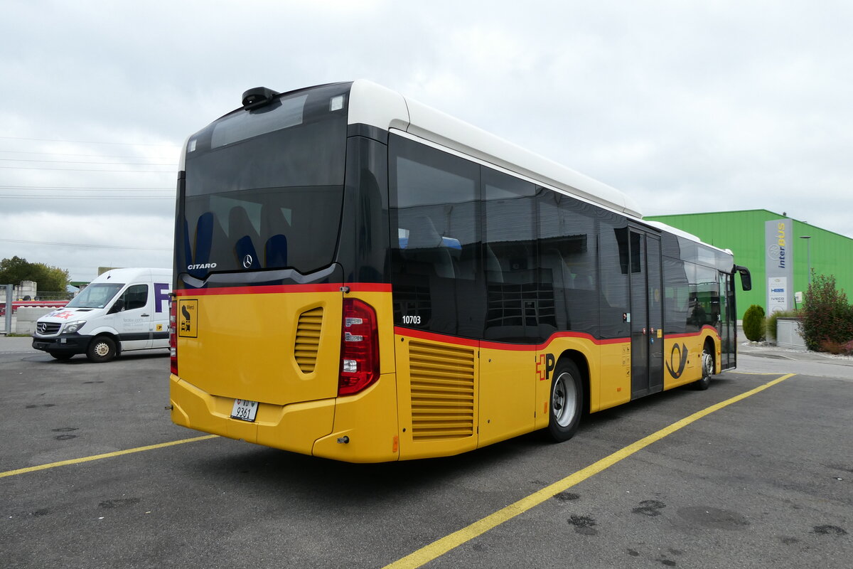 (280'829) - CarPostal Ouest - VD 9361/PID 10'703 - Mercedes (ex Faucherre, Moudon) am 28. September 2025 in Kerzers, Interbus