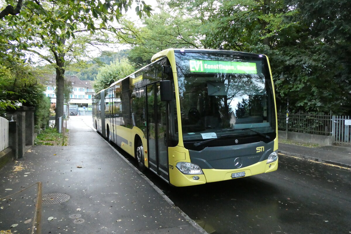 (280'981) - STI Thun - Nr. 170/BE 752'170 - Mercedes am 5. Oktober 2025 beim Bahnhof Thun (Kante X)