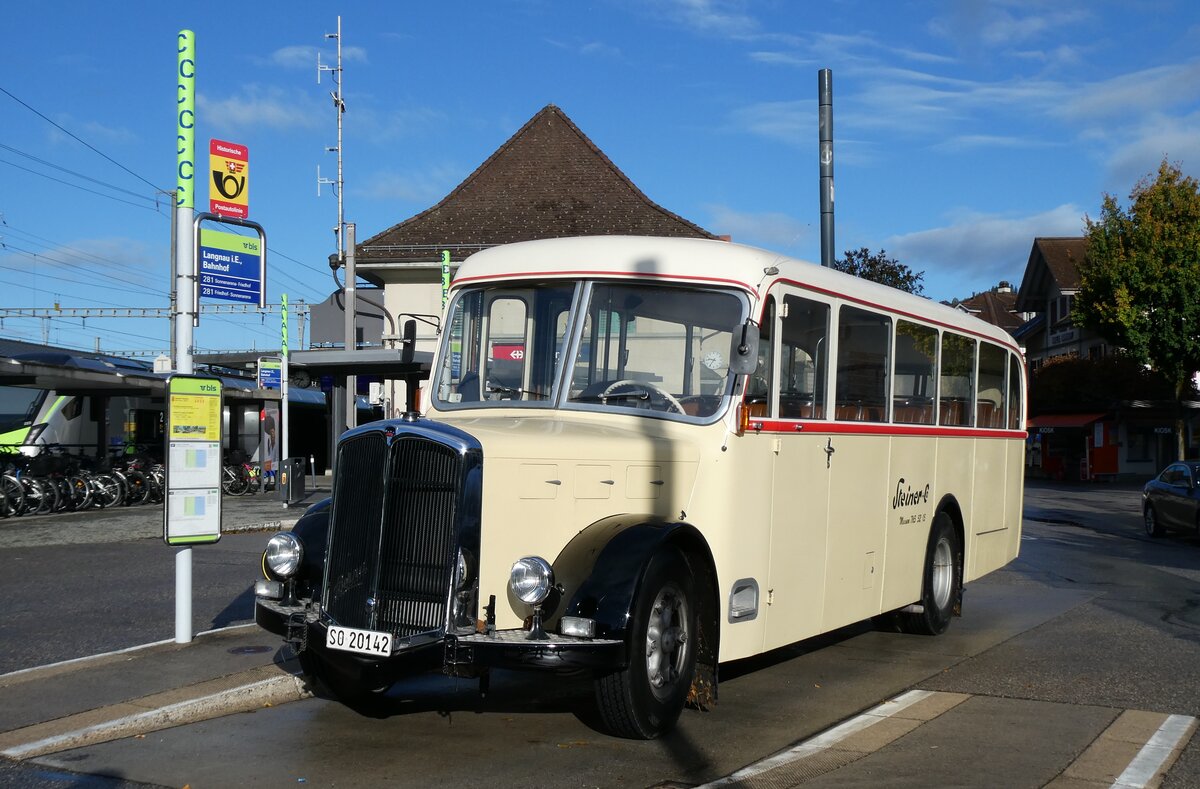 (280'993) - Steiner, Messen - SO 20'142 - Berna/Hess (ex B�rtschi, Biberen) am 5. Oktober 2025 beim Bahnhof Langnau