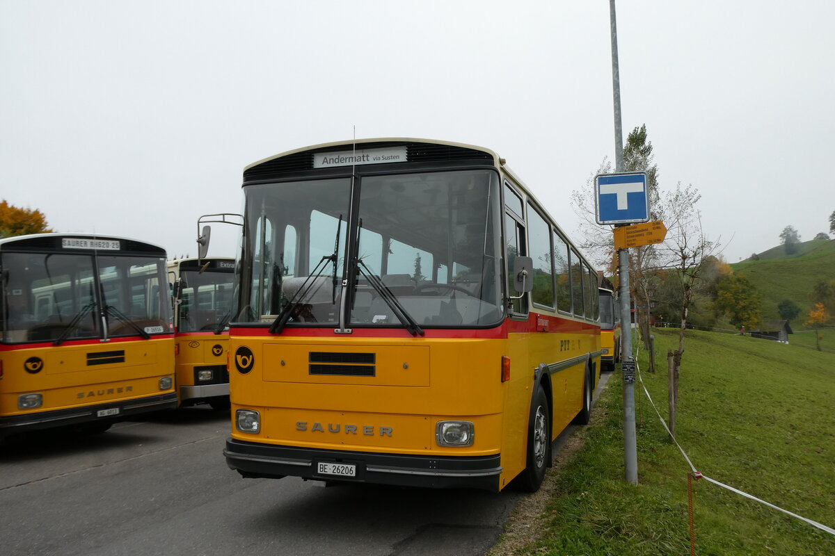 (281'378) - Schmid, Th�rishaus - BE 26'206 - Saurer/T�scher (ex P 24'244) am 12. Oktober 2025 in Schwarzenberg, R�ssli