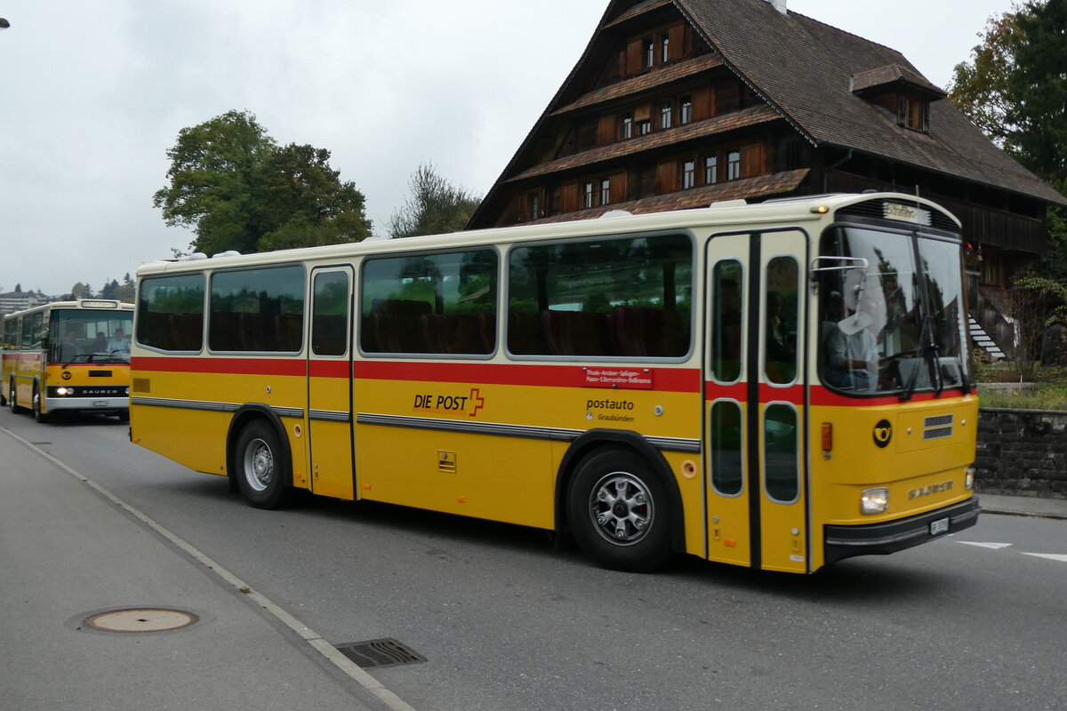(281'402) - L�tscher, Haldenstein - GR 30'758 - Saurer/R&J (ex Dornbierer, Thal; ex FRAM Drachten/NL Nr. 24; ex PostAuto Graub�nden PID 2870; ex P 24'367) am 12. Oktober 2025 in Hellb�hl, Luzernstrasse
