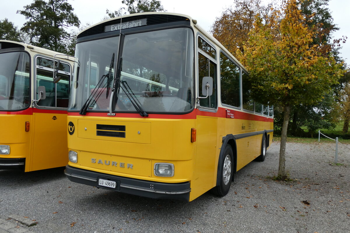 (281'414) - Huber, Oberkirch - LU 49'699 - Saurer/R&J (ex Frigg, Zernez; ex P 24'283) am 12. Oktober 2025 in Hitzkirch, Interkantonale Polizeischule