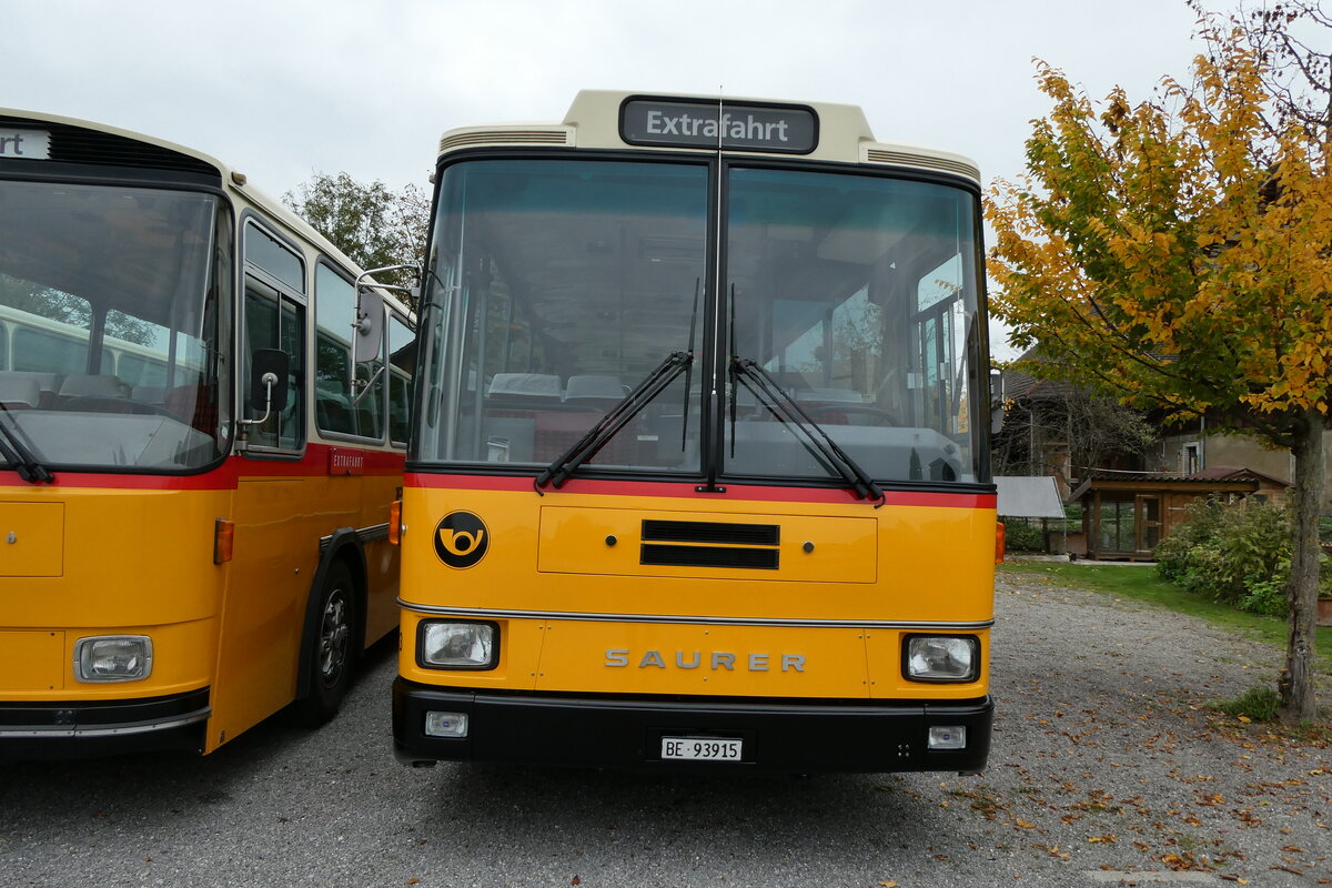 (281'420) - Lolb, Grasswil - Nr. 3/BE 93'915 - Saurer/R&J (3x Schmocker, Stechelberg Nr. 3/PID 2409; ex Schmocker, Stechelberg Nr. 1; ex Gertsch, Stechelberg Nr. 1) am 12. Oktober 2025 in Hitzkirch, Interkantonale Polizeischule