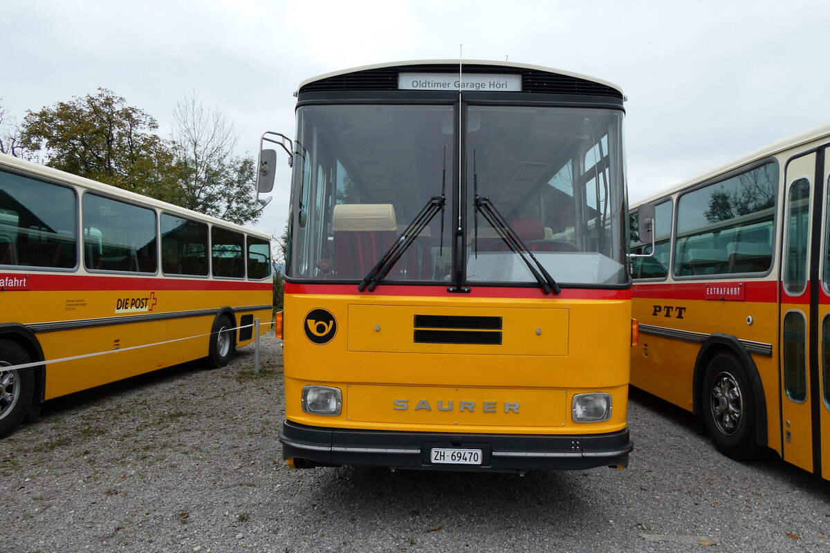 (281'422) - Oldtimer Garage, H�ri - ZH 69'470 - Saurer/R&J (ex Breu, Berneck; ex Matt, FL-Mauren Nr. 19; ex P 24'356) am 12. Oktober 2025 in Hitzkirch, Interkantonale Polizeischule