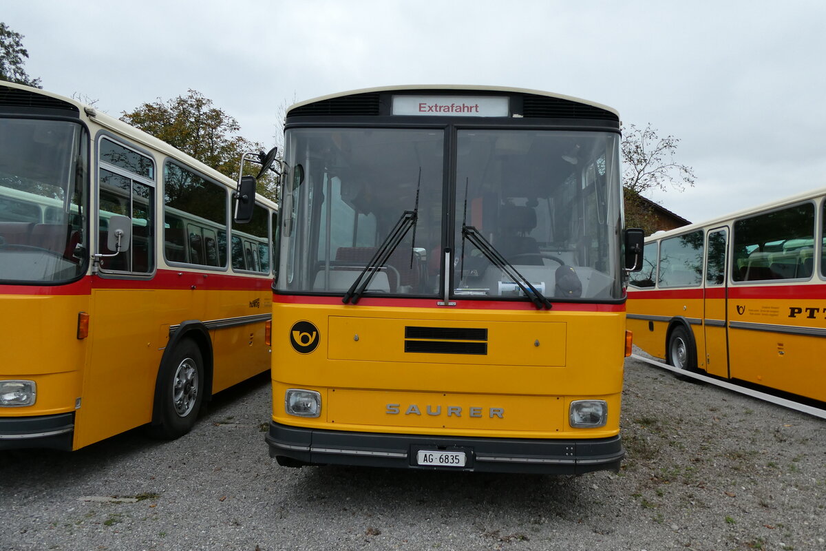 (281'423) - Gautschi, Suhr - AG 6835 - Saurer/T�scher (ex L�tscher, Neuheim Nr. 200/PID 2525; ex Cartek, Regensdorf; ex P 25'822) am 12. Oktober 2025 in Hitzkirch, Interkantonale Polizeischule
