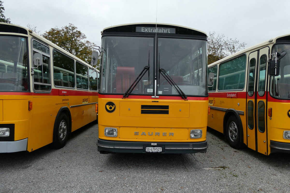 (281'424) - Huwag, M�rschwil - SG 479'527 - Saurer/R&J (ex Nef, Hemberg PID 3243; ex P 24'353) am 12. Oktober 2025 in Hitzkirch, Interkantonale Polizeischule