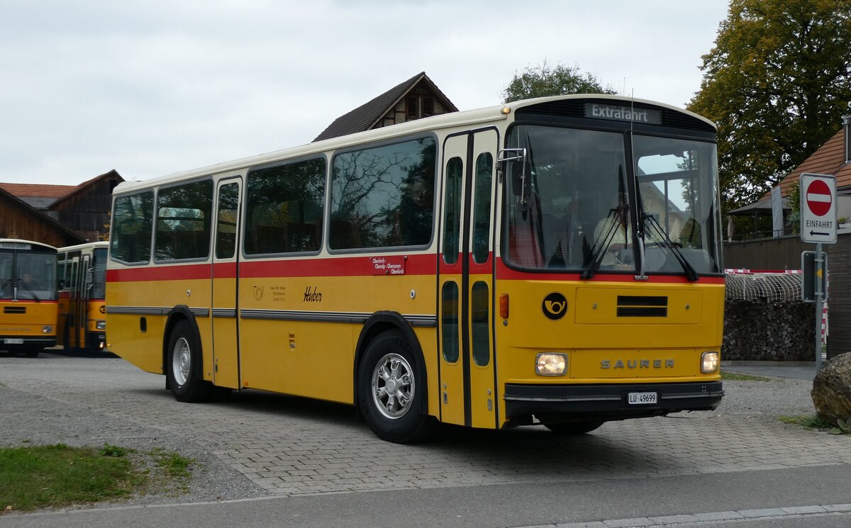 (281'468) - Huber, Oberkirch - LU 49'699 - Saurer/R&J (ex Frigg, Zernez; ex P 24'283) am 12. Oktober 2025 in Hitzkirch, Interkantonale Polizeischule