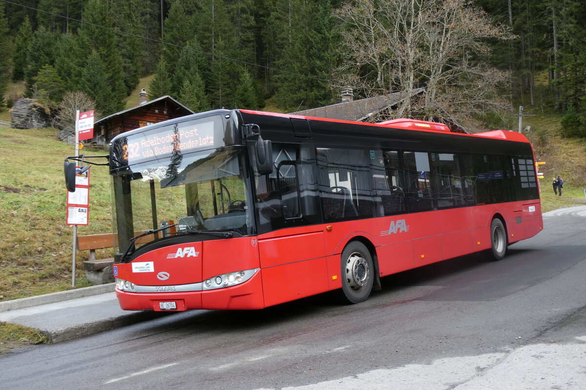 (281'924) - AFA Adelboden - Nr. 91/BE 26'704 - Solaris am 31. Oktober 2025 in Adelboden, Unter dem Birg