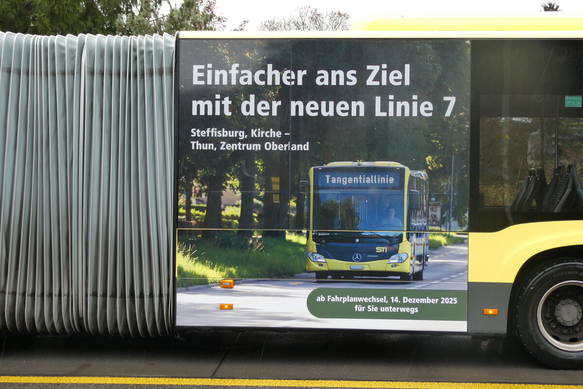 (282'591) - STI Thun - Nr. 710/BE 432'710 - Mercedes am 26. November 2025 in Thun, Schorenfriedhof (Detailaufnahme)