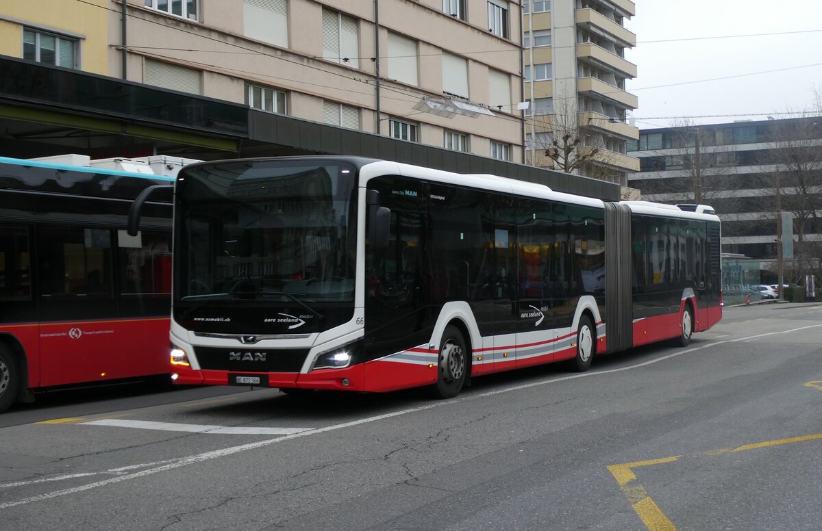 (282'738) - ASm Langenthal - Nr. 66/BE 872'366 - MAN am 4. Dezember 2025 beim Bahnhof Biel
