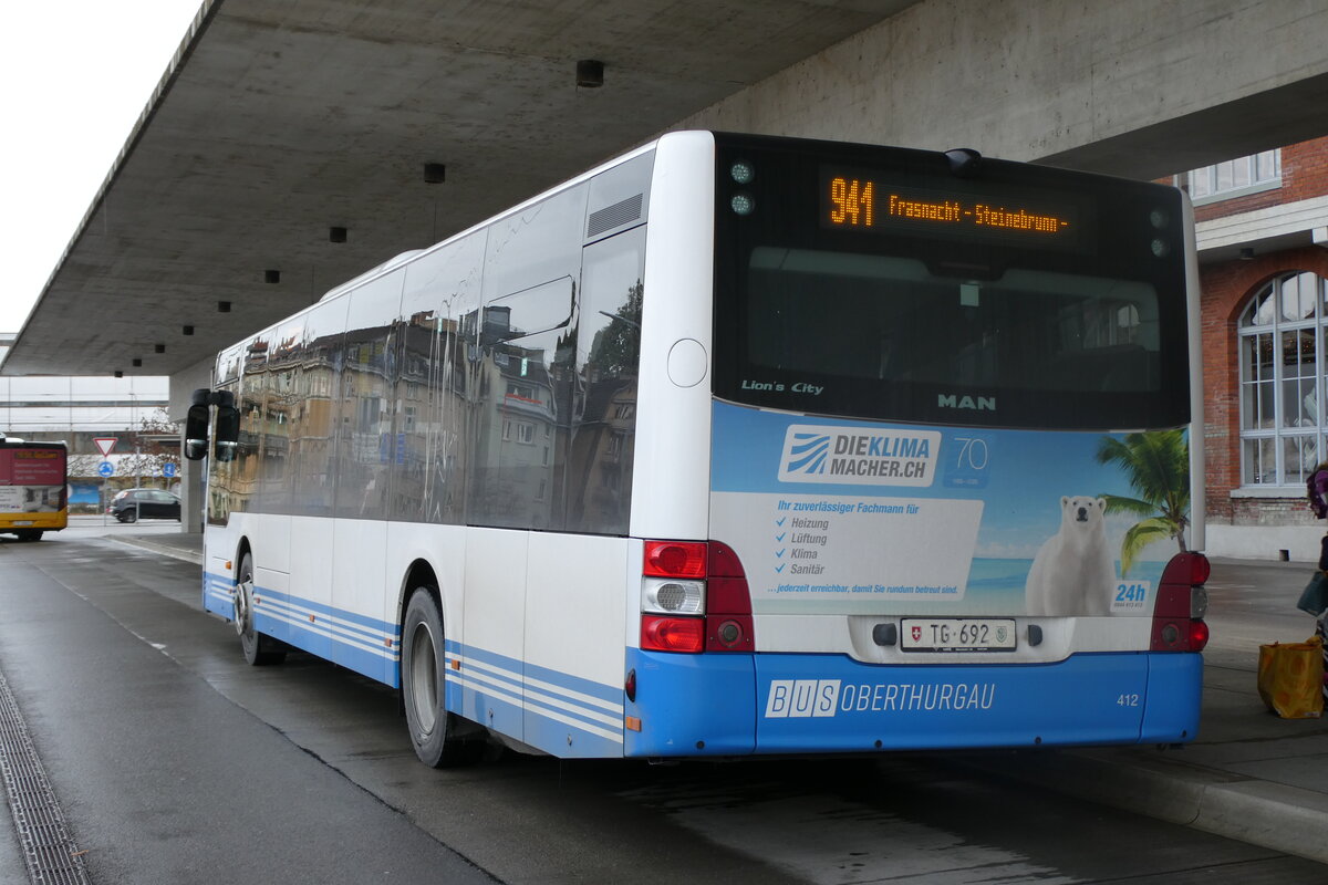 (282'790) - BOTG Amriswil - Nr. 412/TG 692 - MAN am 5. Dezember 2025 in Arbon, Bushof