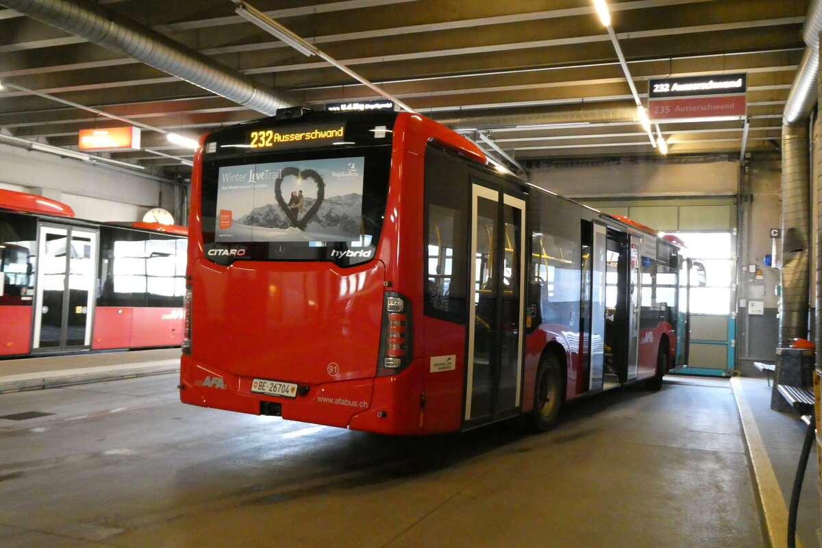 (283'319) - AFA Adelboden - Nr. 91/BE 26'704 - Mercedes am 20. Dezember 2025 in Adelboden, Busstation