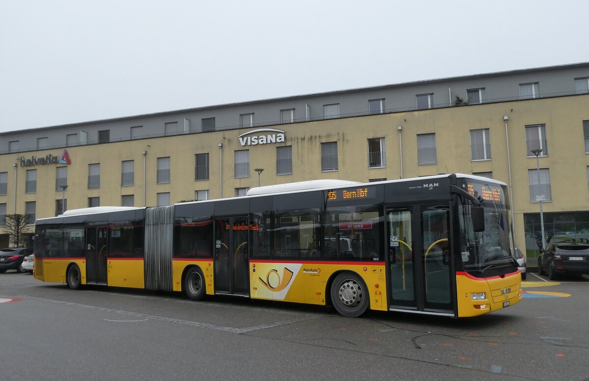 (284'689) - PostAuto Ostschweiz - TG 158'214/PID 4818 - MAN (ex PostAuto Graub�nden, ex PostAuto Ostschweiz SZ 68'458; ex PostAuto Ostschweiz SZ 44'040; ex Kistler, Reichenburg) am 7. Februar 2026 beim Bahnhof Lyss