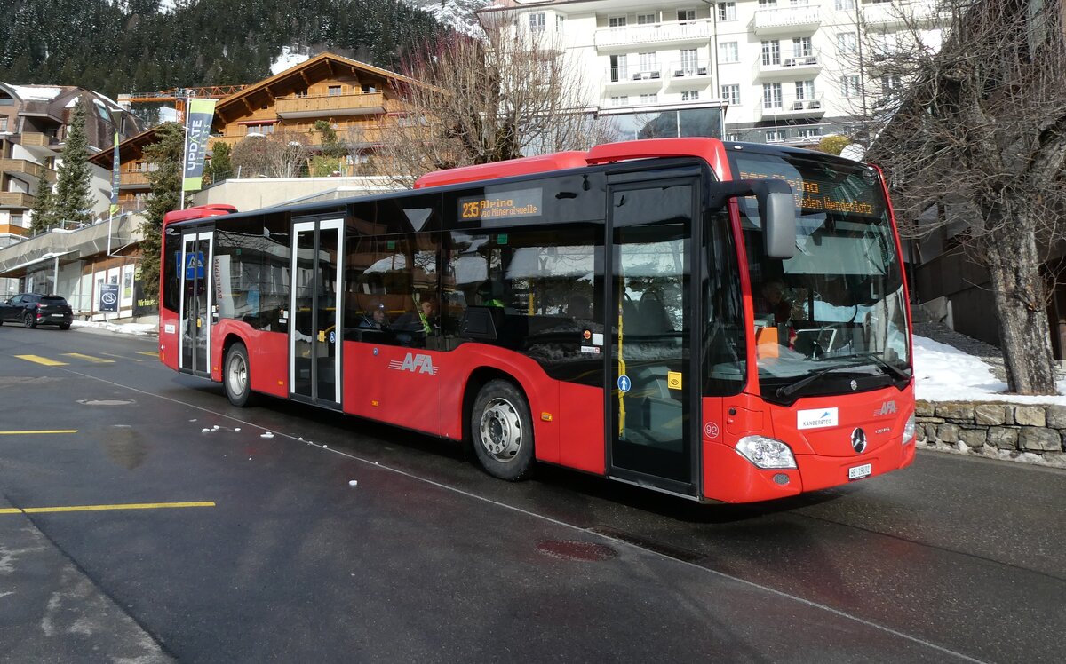 (285'003) - AFA Adelboden - Nr. 92/BE 19'692 - Mercedes am 22. Februar 2026 in Adelboden, Landstrasse