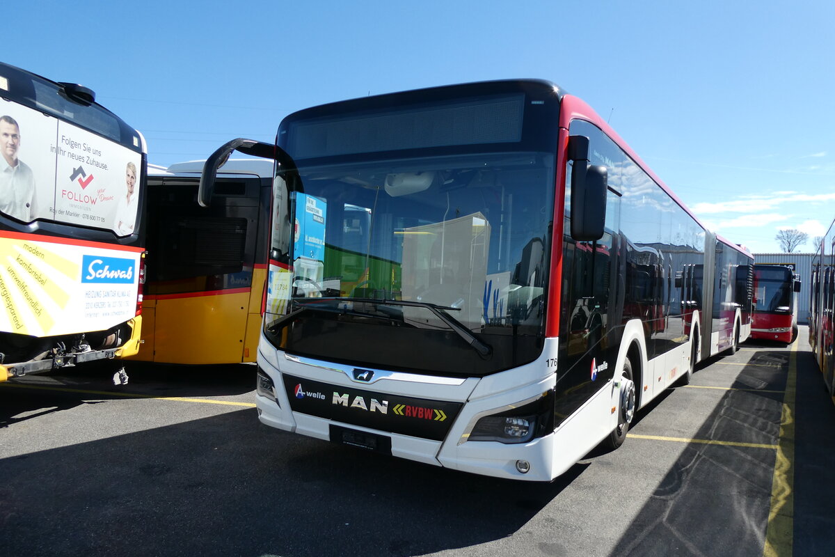 (285'922) - RVBW Wettingen - Nr. 176 - MAN (ex AHW Horgen Nr. 612) am 4. April 2026 in Kerzers, Interbus