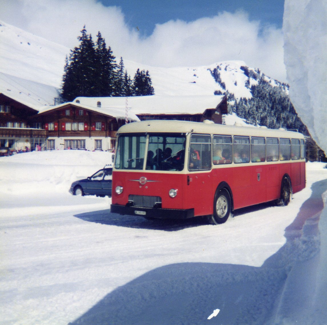 (9-13) - Aus dem Archiv: AFA Adelboden - Nr. 22/BE 345'197 - FBW/T�scher (ex P 25'502) im M�rz 1988 in Adelboden, Geils