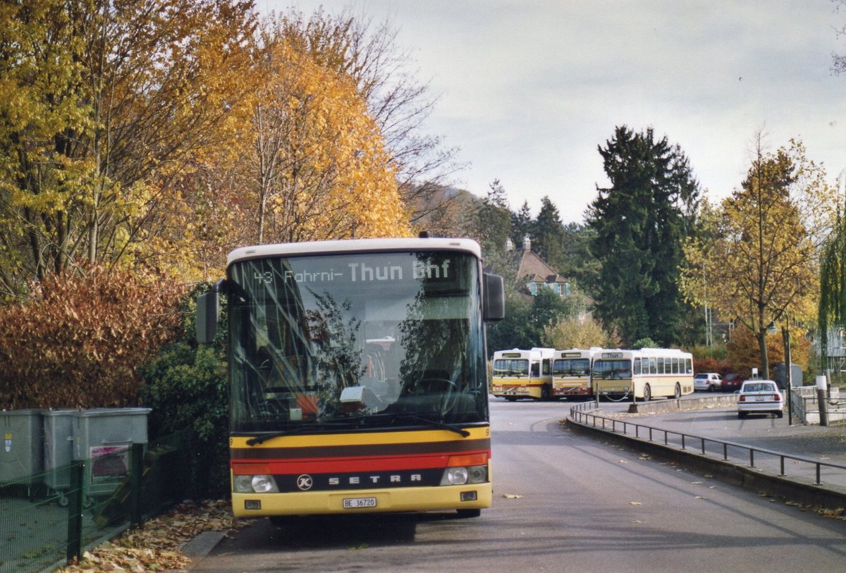 (AE 35) - Aus dem Archiv: STI Thun - Nr. 9/BE 36'720 - Setra (ex AvH Heimenschwand Nr. 9) am 10. November 2003 bei der Schiffl�ndte Thun
