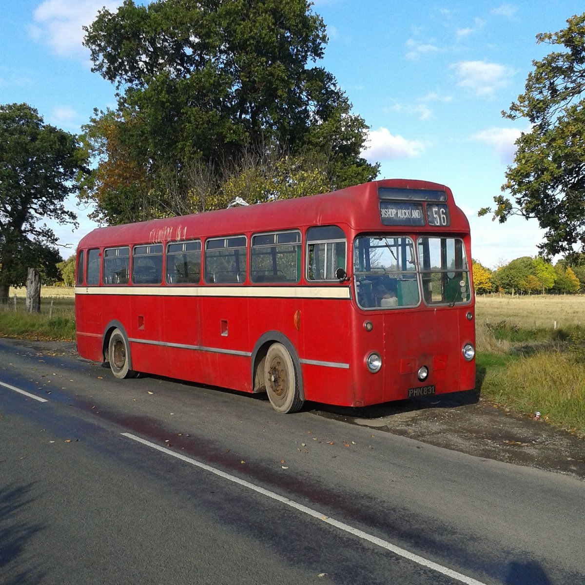 PHN 831
1952 Bristol LS5G
ECW B45F
New to United Automobile Services, Darlington, County Durham, Englandas fleet number BU2.
Photo taken at Page Bank, County Durham, England on 17th October 2015.